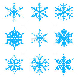 蓝色复杂结构雪花图案