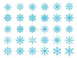 蓝色雪花图案集