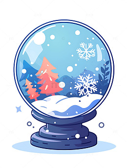冬季冰雪水晶球装饰