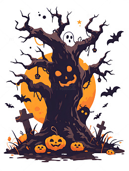 万圣节诡异树木