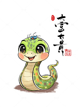 2025生肖蛇年卡通蛇新年元旦贺岁IP