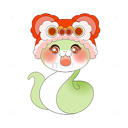 2025蛇年带虎头帽绿色小蛇