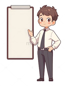 白领卡通汇报板