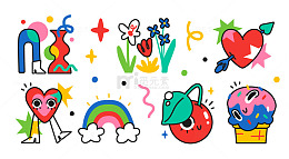 卡通风格彩色图标