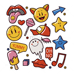 多彩卡通表情与符号