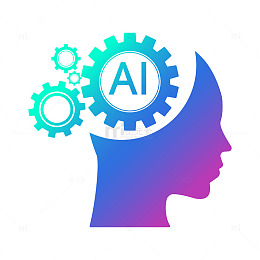 AI科技渐变人头齿轮
