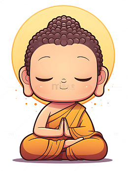 卡通可爱的佛祖