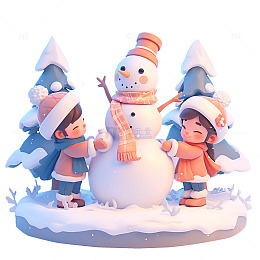 堆雪人的小孩