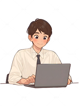 卡通白领图标男士