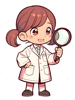 医生拿着放大镜