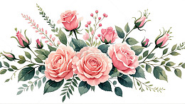 粉色玫瑰花元素