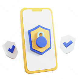 3D立体警惕电信诈骗反诈素材
