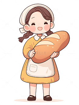 女烘焙师面包