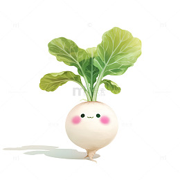 卡通简约可爱的白萝卜
