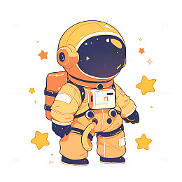 卡通简约可爱的宇航员