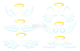 天使翅膀光环云朵图