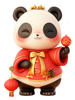 熊猫新年庆祝装饰