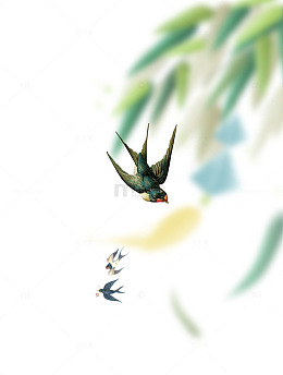 弥散风树影柳树燕子