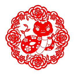 蛇年剪纸窗花2025年新年蛇年生肖形象