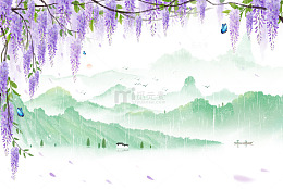 惊蛰春天春雨唯美手绘