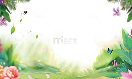 朦胧弥散风春季插画元素