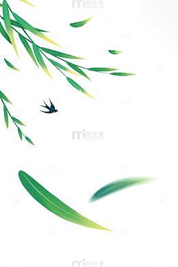 随风飘扬的柳条柳叶