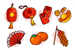 春节喜庆装饰物品集合