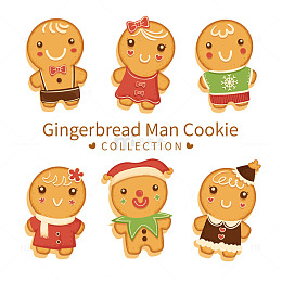 卡通姜饼人节日饼干