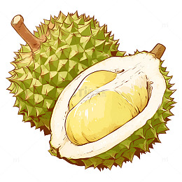 卡通简约两颗榴莲