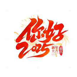 2025新年你好2025手写艺术字