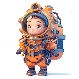 穿着潜水服的孩子