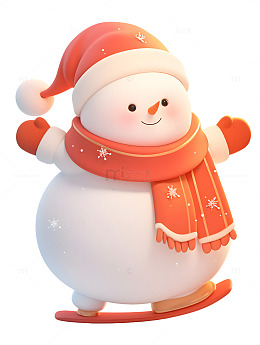 滑冰的雪人卡通