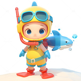 海底潜水的小孩