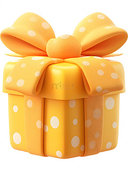 卡通黄色礼盒可爱