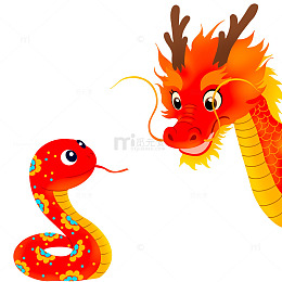 2025元旦跨年蛇年交接仪式卡通手绘