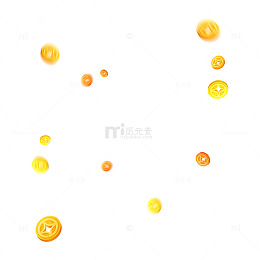 卡通财富金融理财金币金钱货币铜钱方孔钱