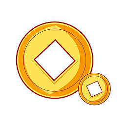 春节新年铜钱方孔钱金币货币财富