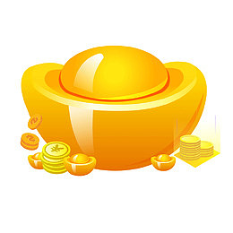 卡通金元宝金币硬币金钱财富金融