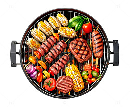 餐饮美食烤串韩式烤肉烤盘素材图片