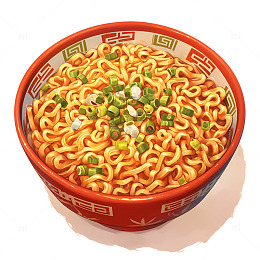 卡通简约一碗火鸡面