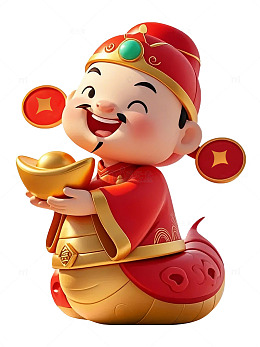 蛇年财神门神