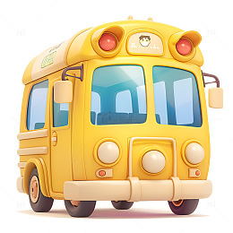 卡通简约一辆校车