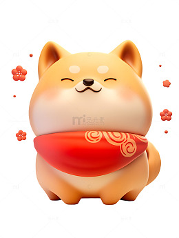 过冬天的小狗狗卡通可爱