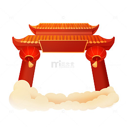 简约新年春节大门龙门