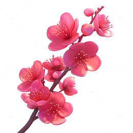 卡通简约一枝梅花