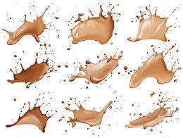 拿铁咖啡奶茶喷溅摄影素材