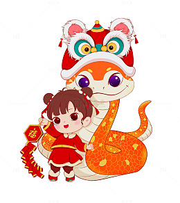2025年喜庆蛇年卡通IP元素