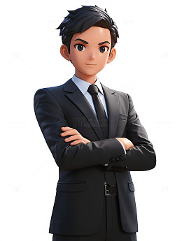 卡通男士白领图标