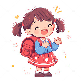 卡通简约鼓掌的小孩