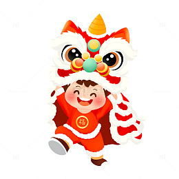 新年春节喜庆舞狮醒狮舞龙